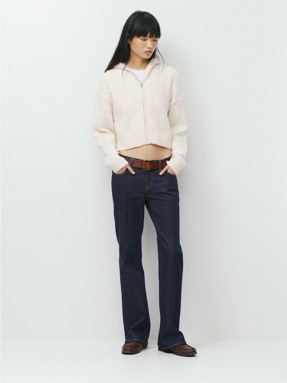 Sunday Best Aritzia Octavia wool zip up sweater hoodie medium cream NWOT